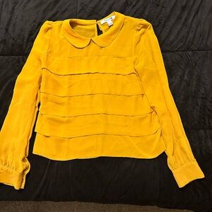 Forever 21 Mustard Yellow Blouse with Ruffle Detail